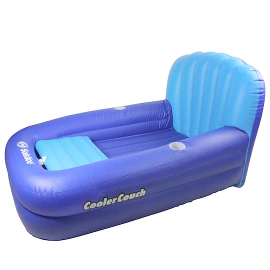 5ft. Inflatable Blue Swimming Pool Lounger with Ice Cooler